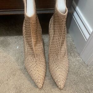 Elegant Tan Mesh Women's Boots